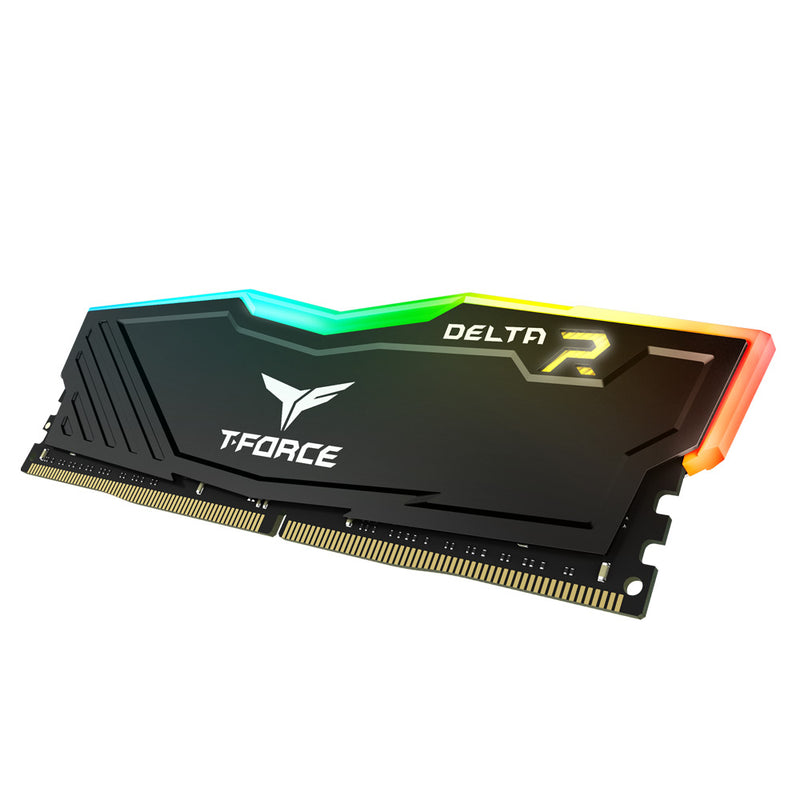 TeamGroup T-Force Delta RGB DDR4 8GB (1x8GB) 3200MHz CL16-18-18-38 1.35V Gaming Desktop Memory (Black, White)