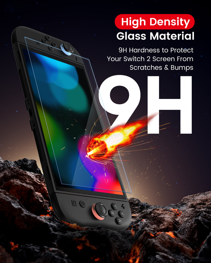 Transnovo Tempered Glass Blue Light Screen Protector 2-Pack with Installation Tool for Nintendo Switch 2 (NS2-SP03)