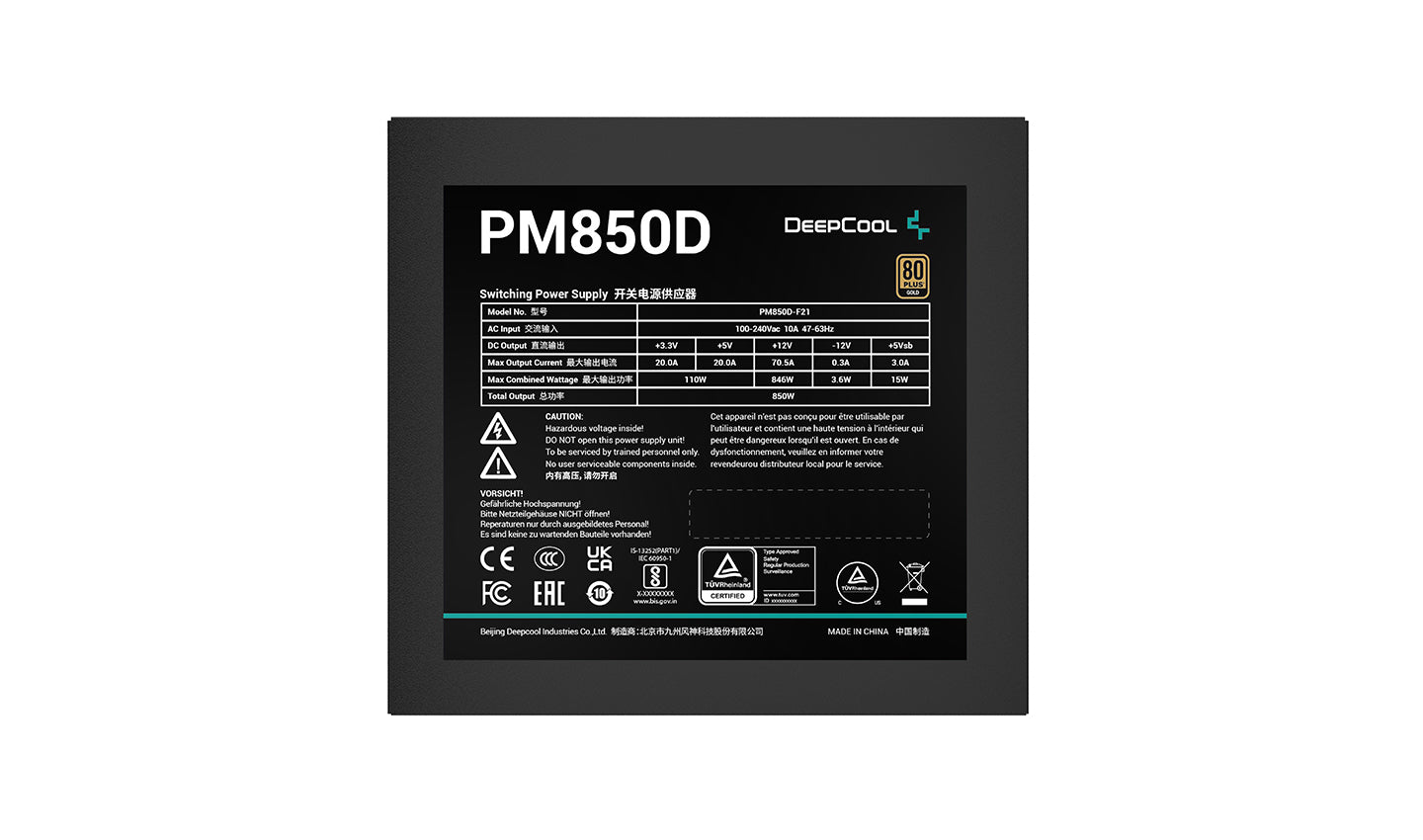 Deepcool PM850D 850W 80+ Gold Non-Modular ATX Power Supply