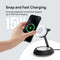 SODI T3 3-in-1 Magnetic 15W Wireless Charging Station for Apple Devices Night Light (Black, White)