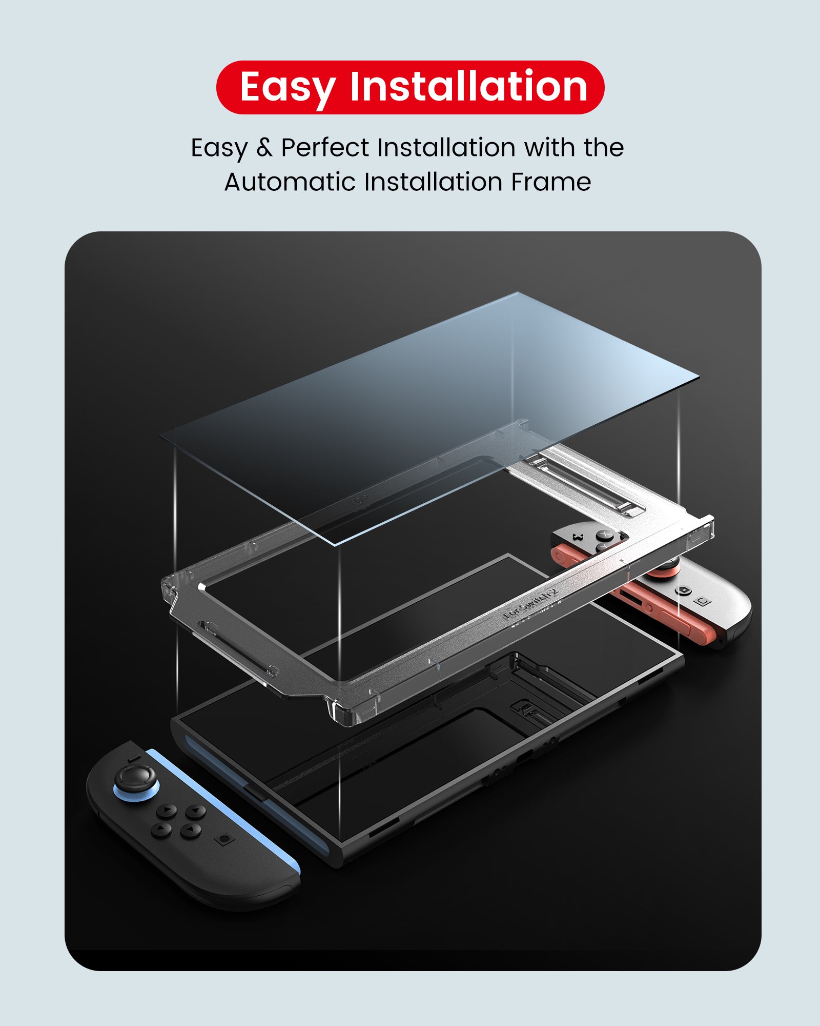 Transnovo Tempered Glass Blue Light Screen Protector 2-Pack with Installation Tool for Nintendo Switch 2 (NS2-SP03)