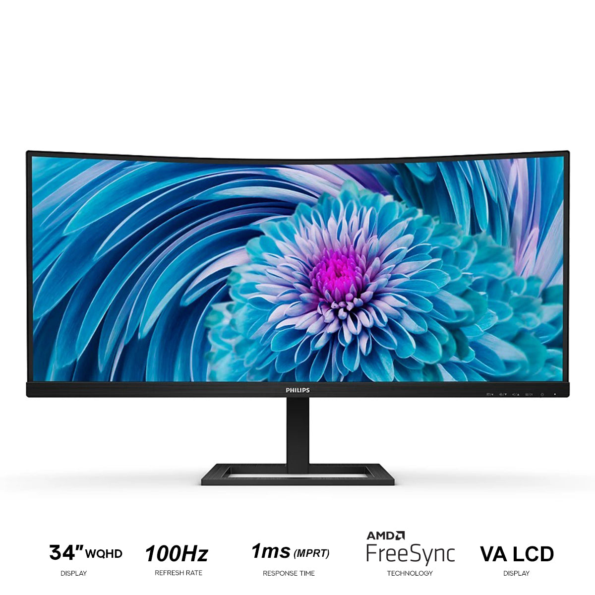 Philips 346E2CUAE/27 34" WQHD (3440x1440) 100Hz 1ms (MPRT) VA LCD UltraWide Monitor