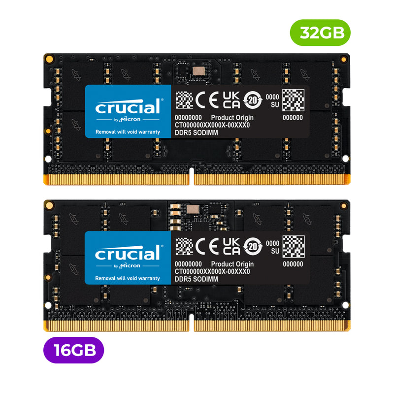 thumbnail image 2 of Crucial 16GB DDR5 4800MT/s Laptop RAM - SO-DIMM, CL40, Single Module CT16G48C40S5 2 of 5