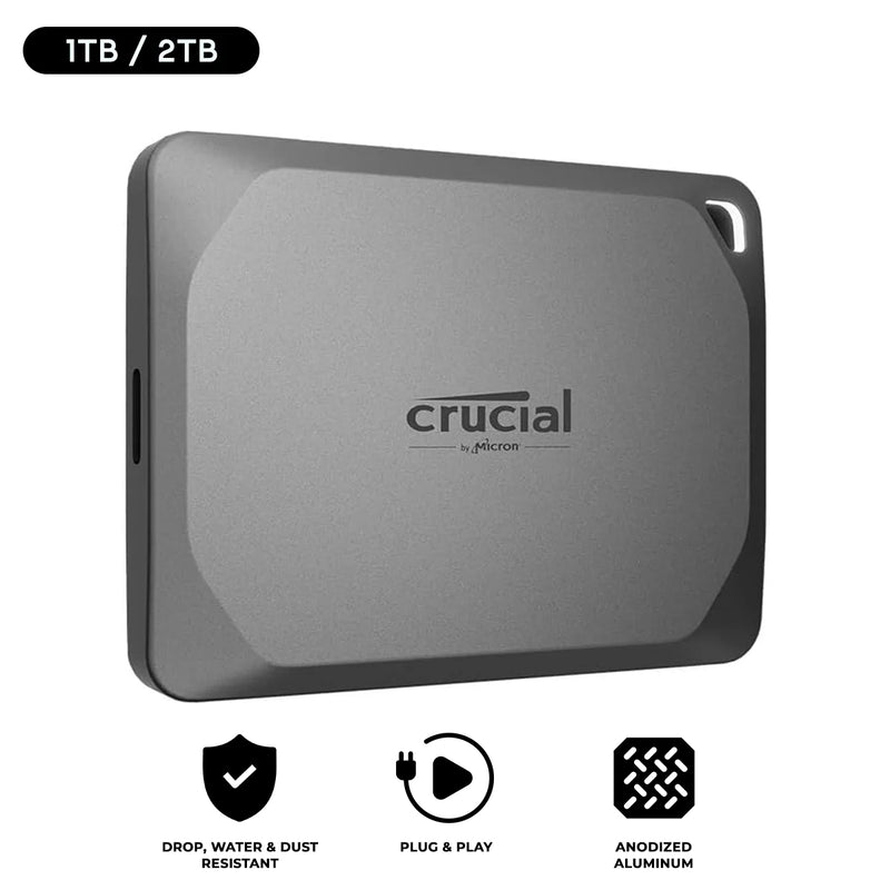 Crucial X9 Pro USB 3.2 Gen-2 (10Gb/s) 1050MB/s Read Type-C Portable SSD