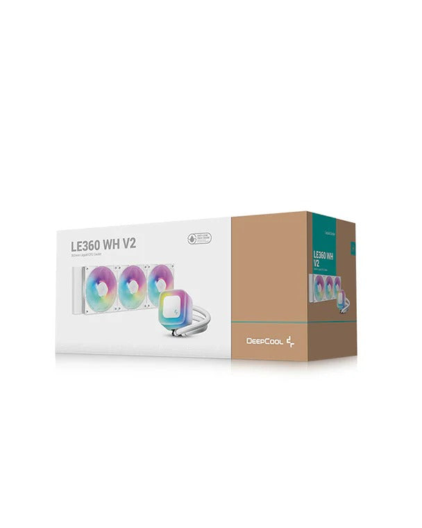 Deepcool LE360 WH V2 ARGB 360mm Liquid CPU Cooler (White) (R-LE360-WHAMMN-G-2)