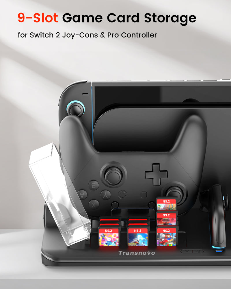 Transnovo Multi-Functional RGB Charging Dock Station for 4 Joy-Con Controller
