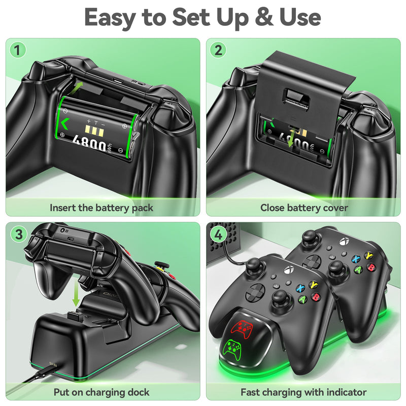 OIVO Controller Charging Station for XboxOne / Xbox Series S/X / Elite Controller (Black) (IV-BX313)