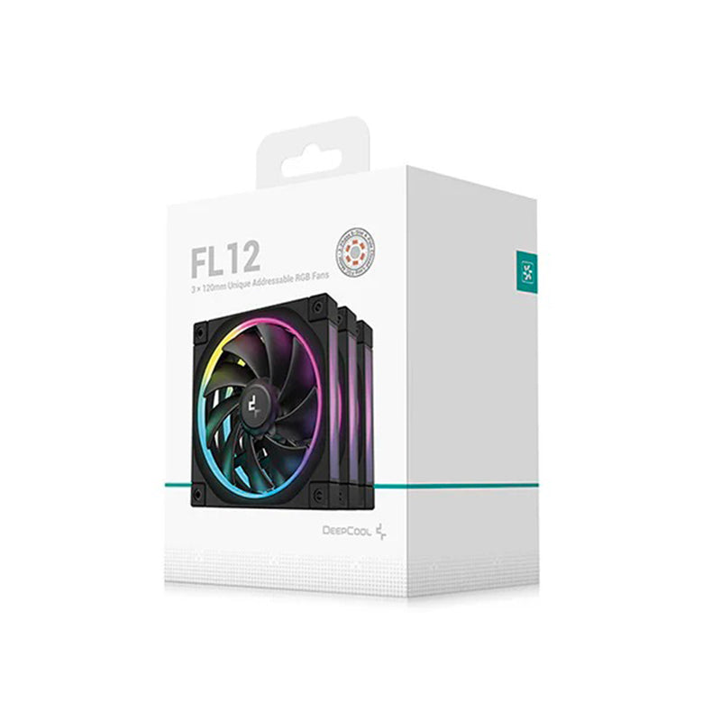DeepCool FL12R 3-in-1 3x120mm Unique ARGB Fans (Black, White)