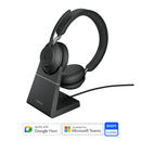 Jabra Evolve2 65 Link390A UC Stereo Wireless Headset w/ Charging Stand (Black)