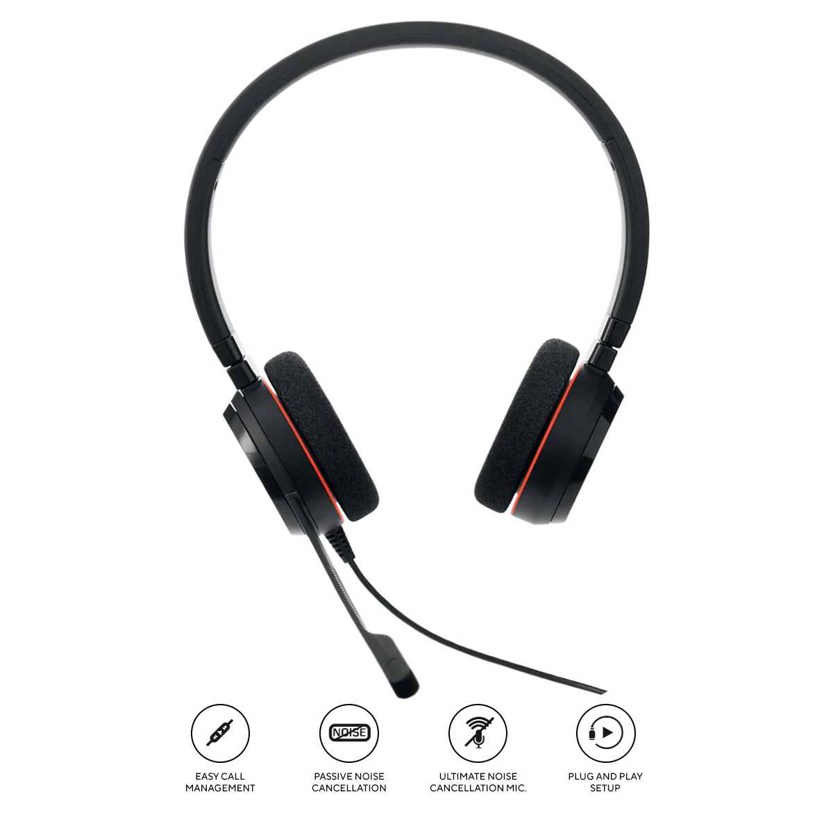 Jabra Evolve 20 Stereo UC USB-C/A Noise-Cancelling Headset (Black)