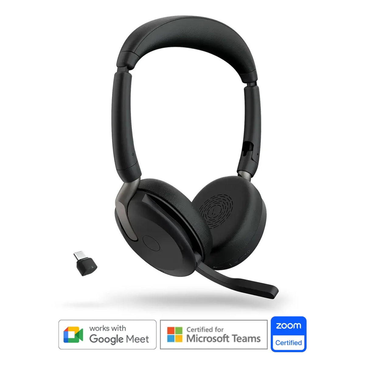 Jabra Evolve2 65 Flex Link390C MS Stereo ANC Wireless Foldable Headset (Black)
