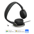Jabra Evolve2 65 Link380/390A MS Stereo WLC ANC Wireless Foldable Headset w/ Charging Stand (Black)