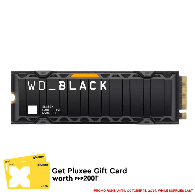 WD Black SN850X 2TB NVME M.2 2280 PCie Gen4 Internal Gaming SSD Compatible w/ PS5 (w/ Heatsink) (WDS200T2XHE)