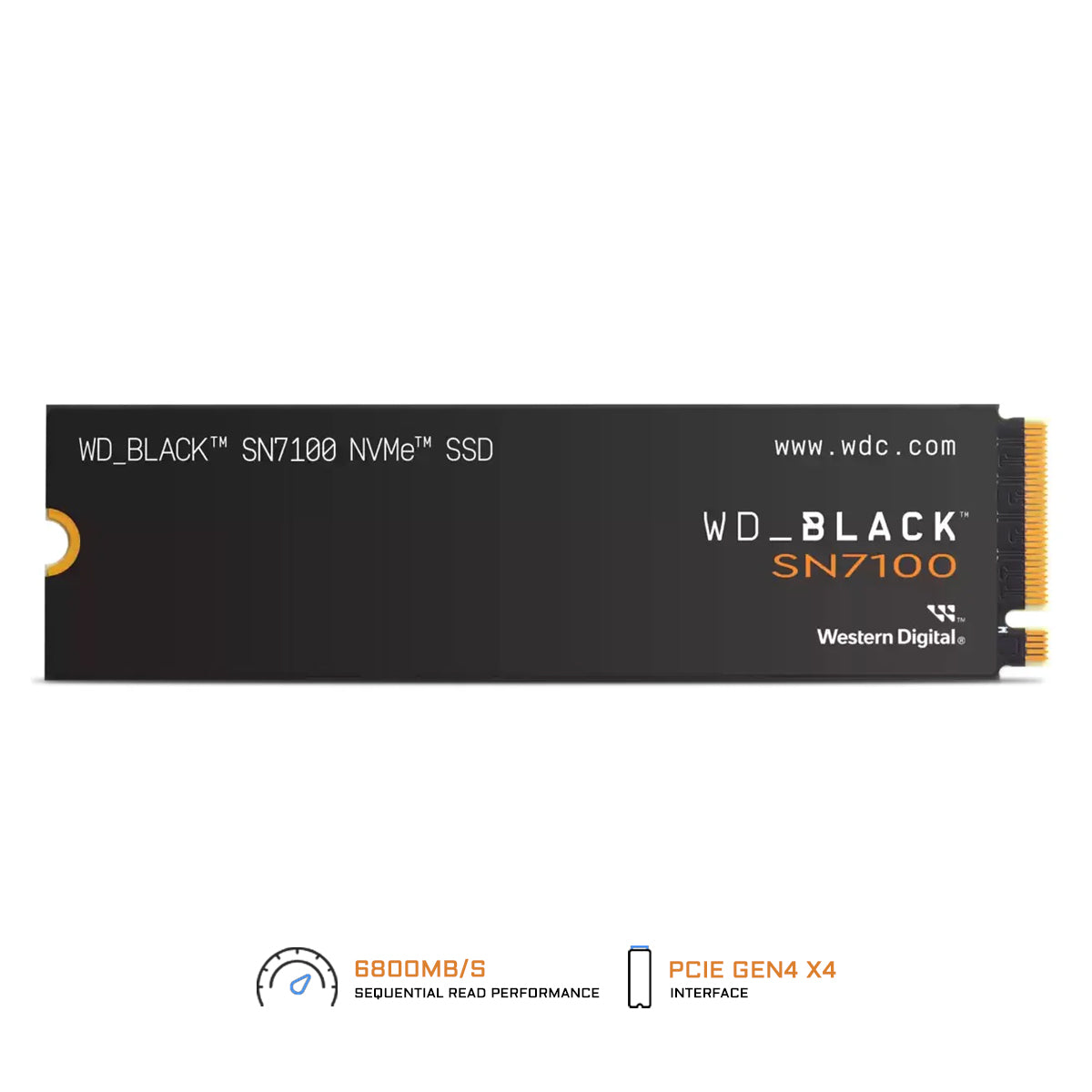 WD Black SN7100 500GB NVMe PCIe Gen 4.0 M.2 2280 6800MB/s Read Speed Internal Gaming SSD (WDS500G4X0E)