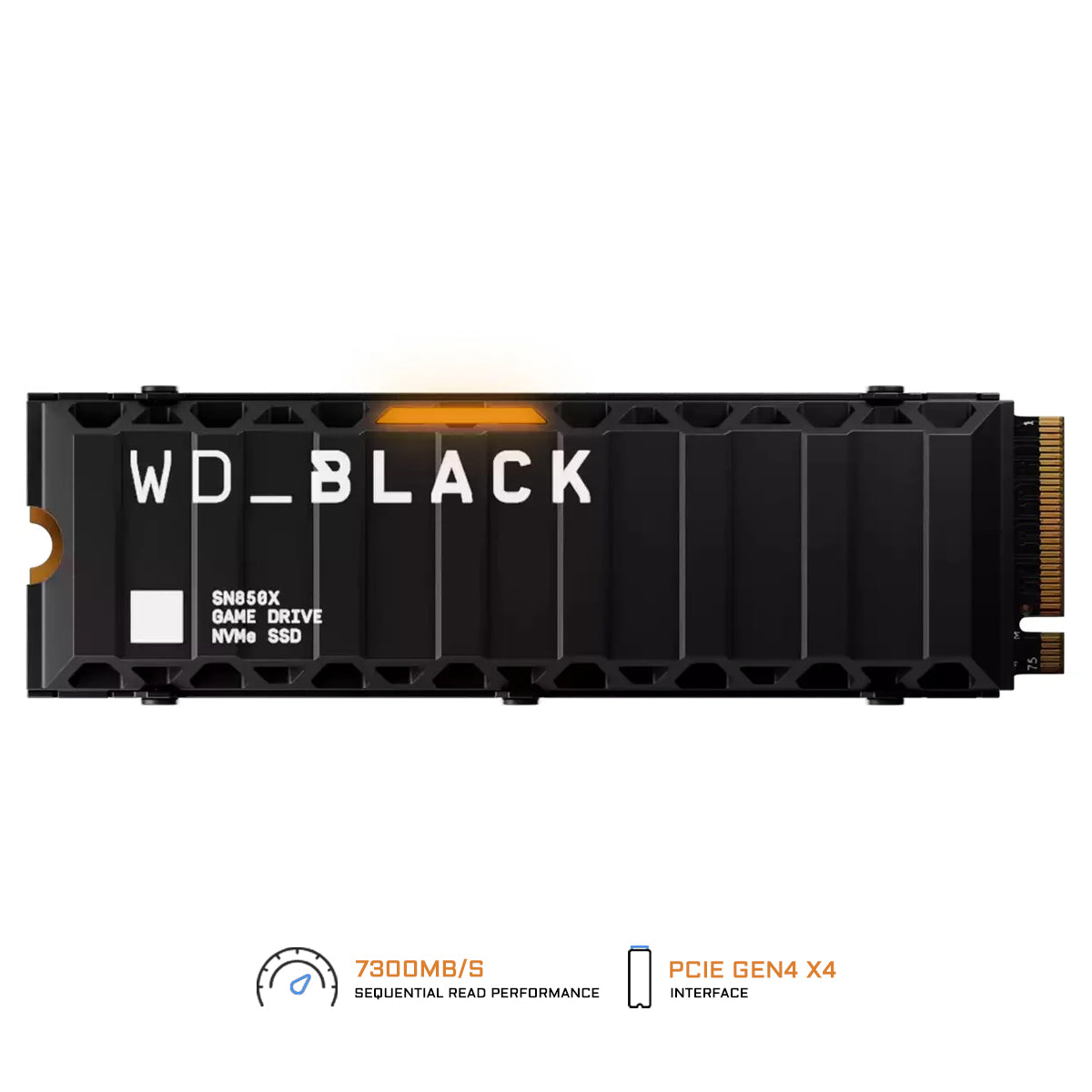 WD BLACK SN850X 4TB NVMe PCIe Gen4 x4 M.2 2280 7300MB/s Read Speed Internal Gaming SSD - With Heatsink (WDS400T2XHE)