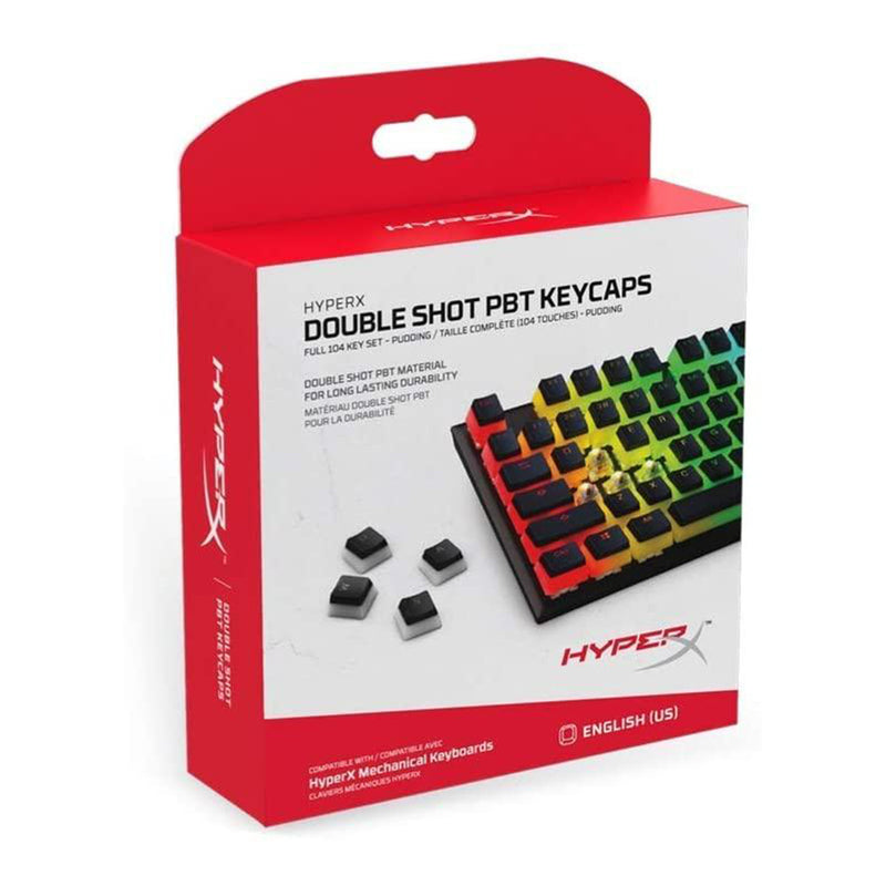 HYPERX Double Shot PBT Keycaps (BLK/White)