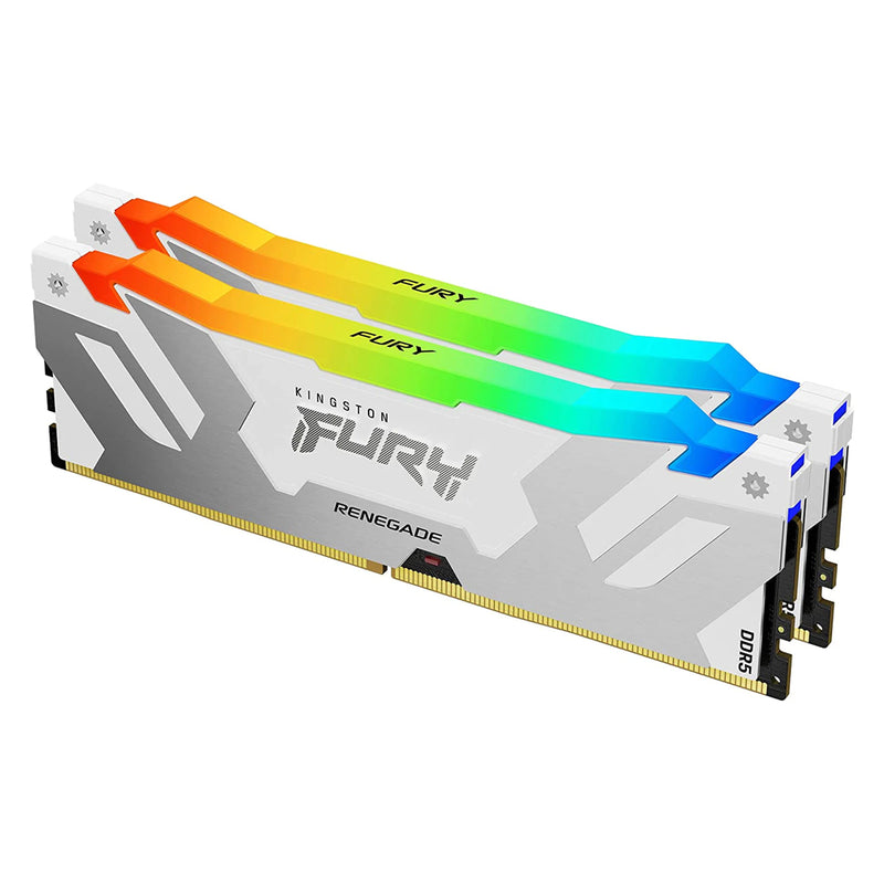 Kingston Fury Renegade 32GB (2X16GB) DDR5 RGB XMP 6400MT/S CL32 Memory (White) (KF564C32RWAK2-32)