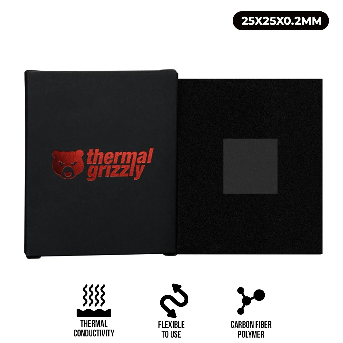 Thermal Grizzly Carbonaut Ultra High Performance Carbon Thermal Pad 25x25x0.2mm (TG-CA-25-25-02-R)