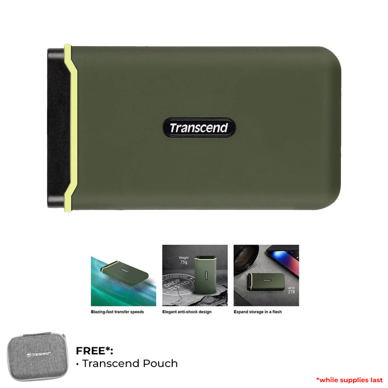Transcend 4TB ESD380C USB 3.2 GEN 2X2 TYPE-C Portable SSD (Military Green) (TS4TESD380C)
