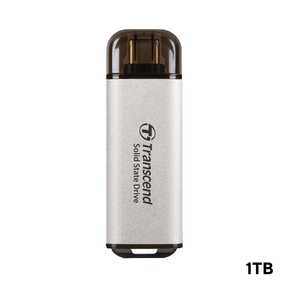 Transcend ESD300 10GBPS USB Type-C Portable SSD (Silver)