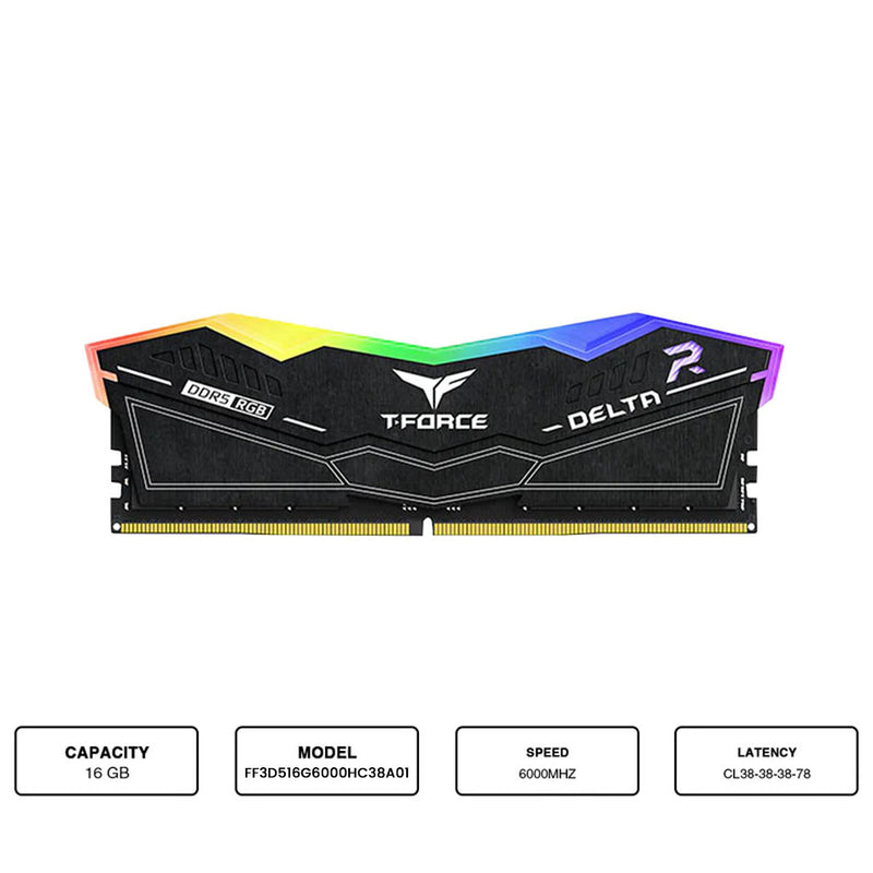 Teamgroup T-Force Delta RGB 16GB (1X16GB) DDR5 Intel XMP 6000MHZ