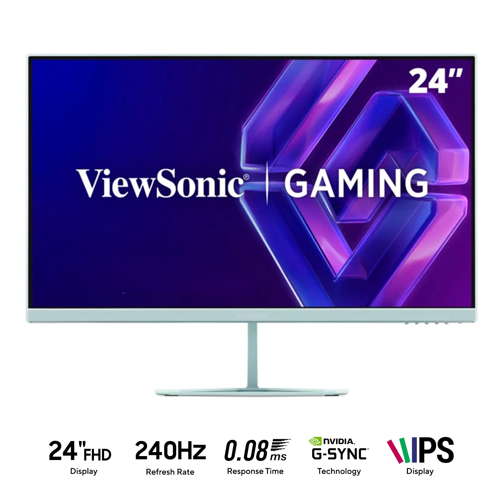 ViewSonic VX24G30-BL 24" FHD (1920x1080) 240Hz 0.08ms MPRT IPS Gaming Monitor with Tilt Adjustment (Blue)