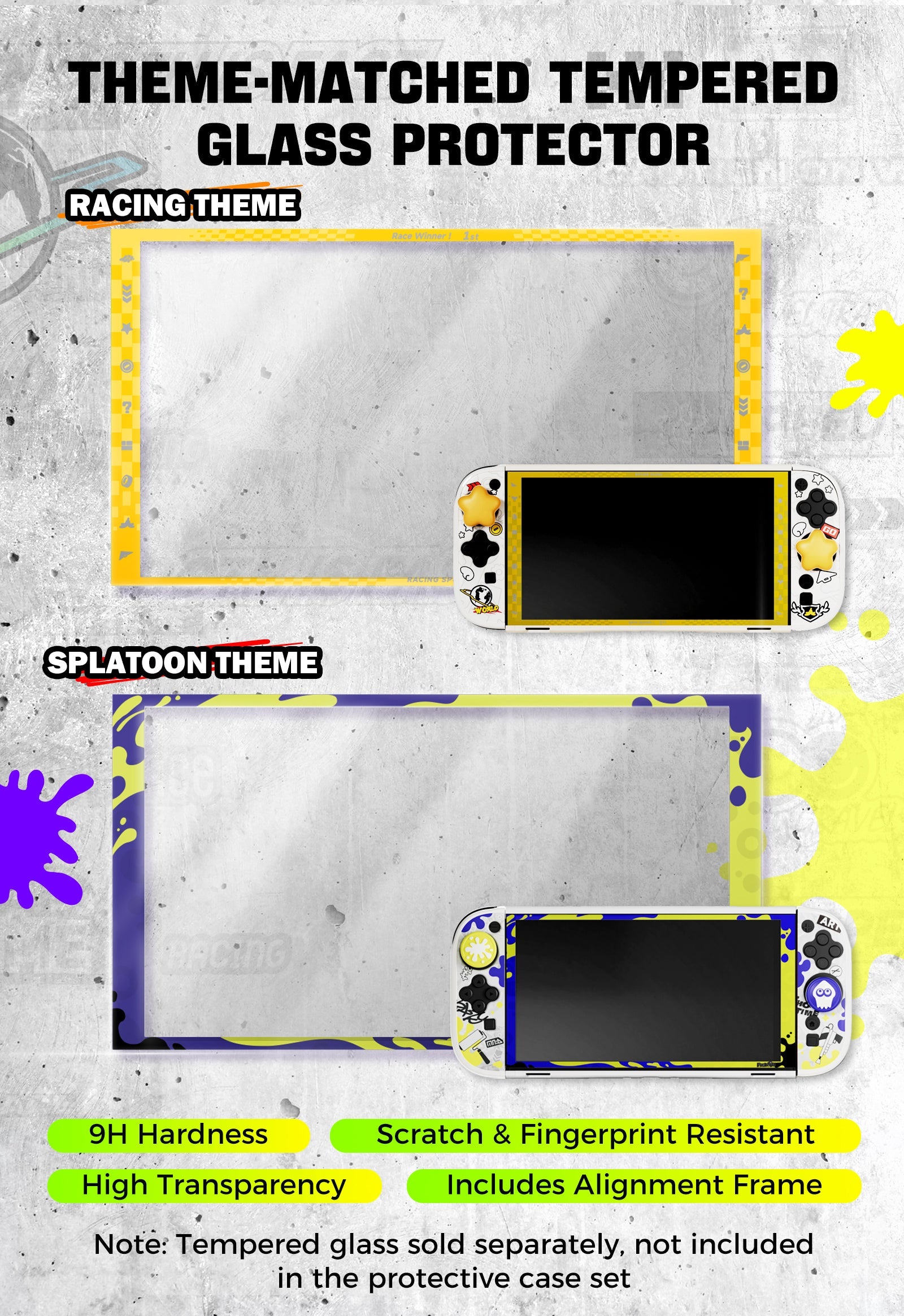 IINE Tempered Glass for Nintendo Switch 2 (Mario, Splatoon) (L1174, L1173)