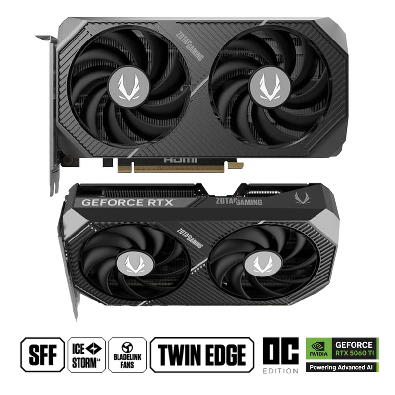 Tarjeta De Video Zotac NVIDIA GeForce RTX 5060 Twin Edge Oc 8gb Gddr7 2527 Mhz Pcie 5 Hdmi 3 Dp 2 Fan Tarjeta De Video Zotac NVIDIA GeForce RTX 5060 Twin Edge Oc 8gb Gddr7 2527 Mhz Pcie 5 Hdmi 3 Dp 2 Fan