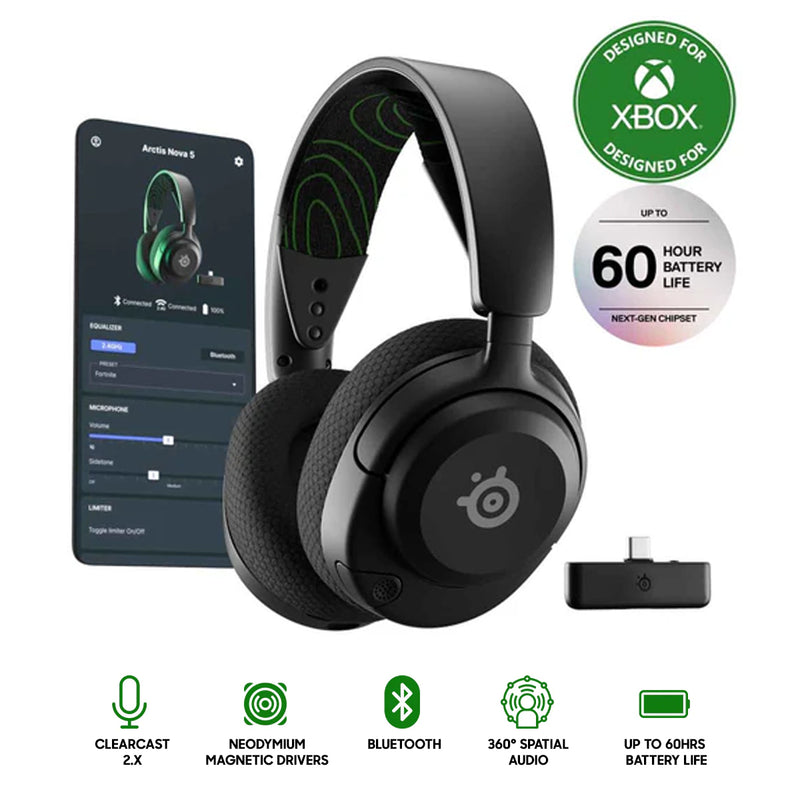 Steelseries Arctis Nova 5X Wireless Headset for Xbox/ PC/ Playstation/ Switch/ Mobile (Black)