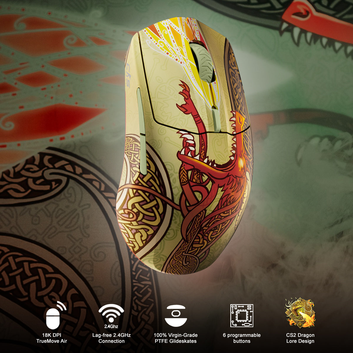 SteelSeries Wireless Gaming Mouse CS2 Dragon Lore Edition (62614)