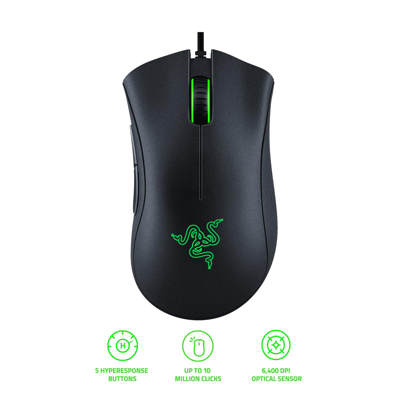 Razer Deathadder Essential Ergonomic Wired Gaming Mouse (Black)