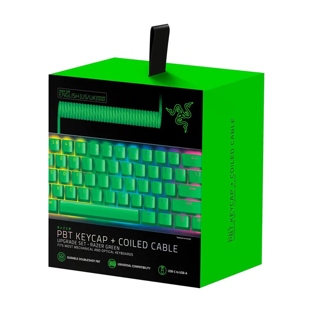 Razer PBT Keycap + Coiled Cable Upgrade Set (Razer Green)
