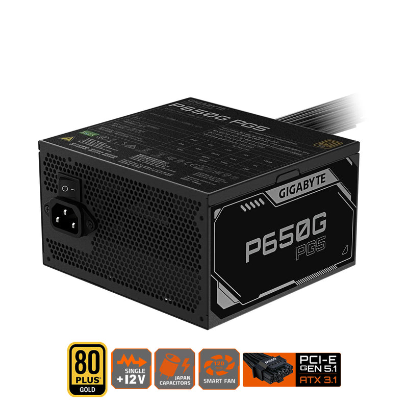 Gigabyte P650G PG5 650W 80+ Gold PCIe Gen 5.1 ATX 3.1 Power Supply