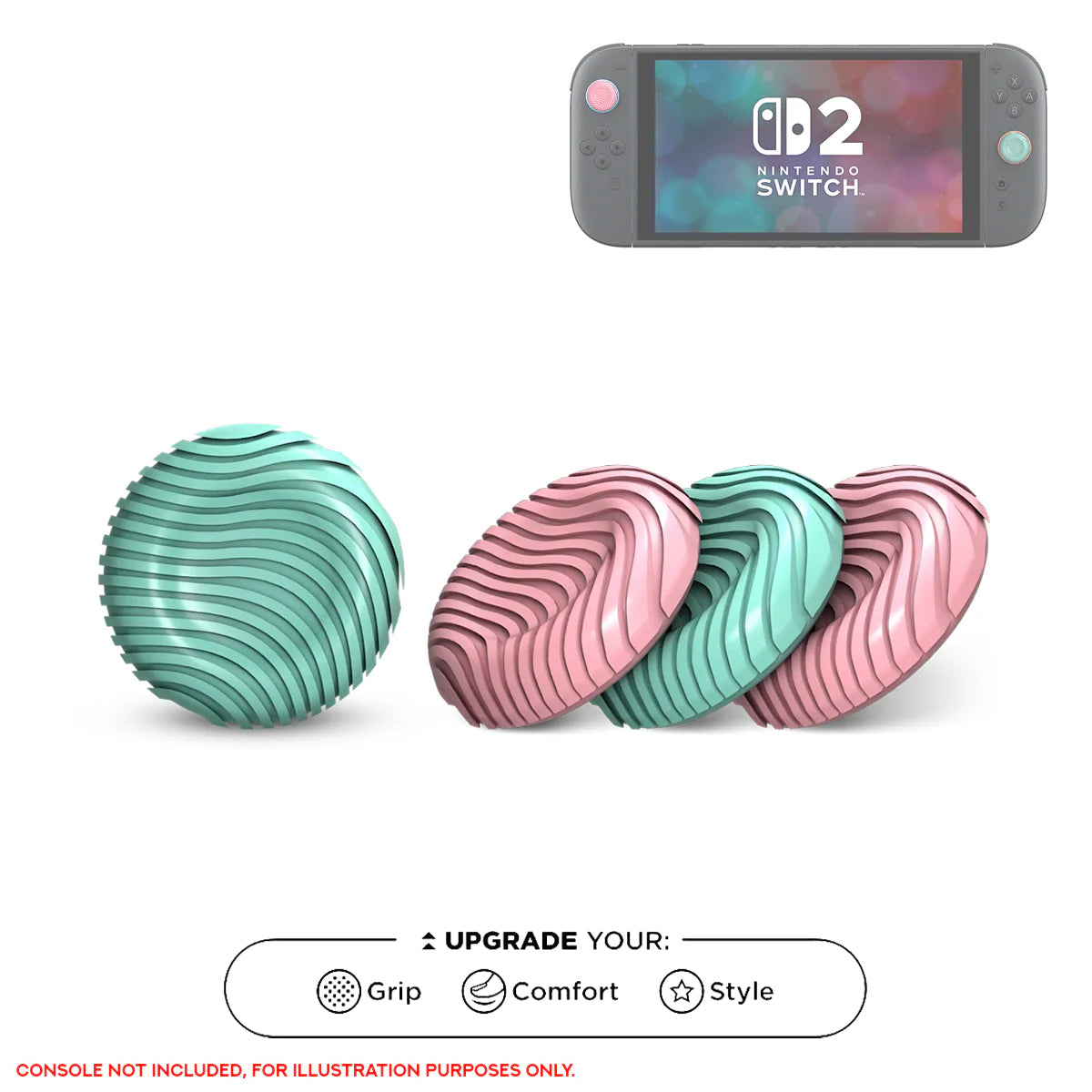 SteelSeries Kontrolfreek No-Slip Thumb Grips Strawberry Sage Edition for Nintendo Switch 2 / Nintendo Switch (1012-SW2)
