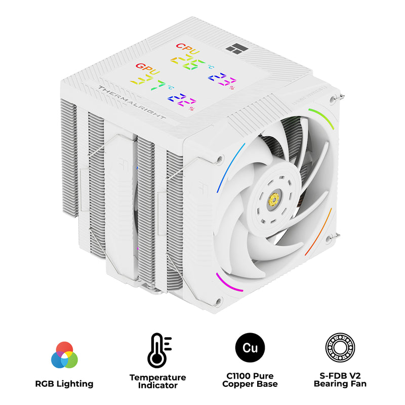 Thermalright Phantom Spirit 120 Digital Dual Tower CPU Air Cooler (Snow)