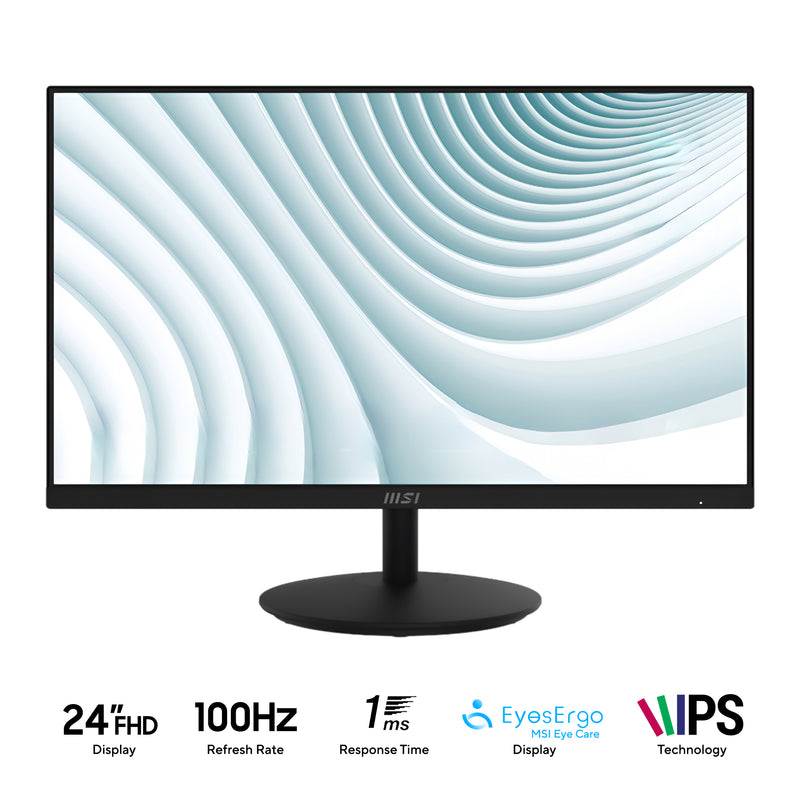 MSI Pro MP242A 24" FHD (1920x1080) 100Hz 1ms MPRT IPS Business Productivity Monitor