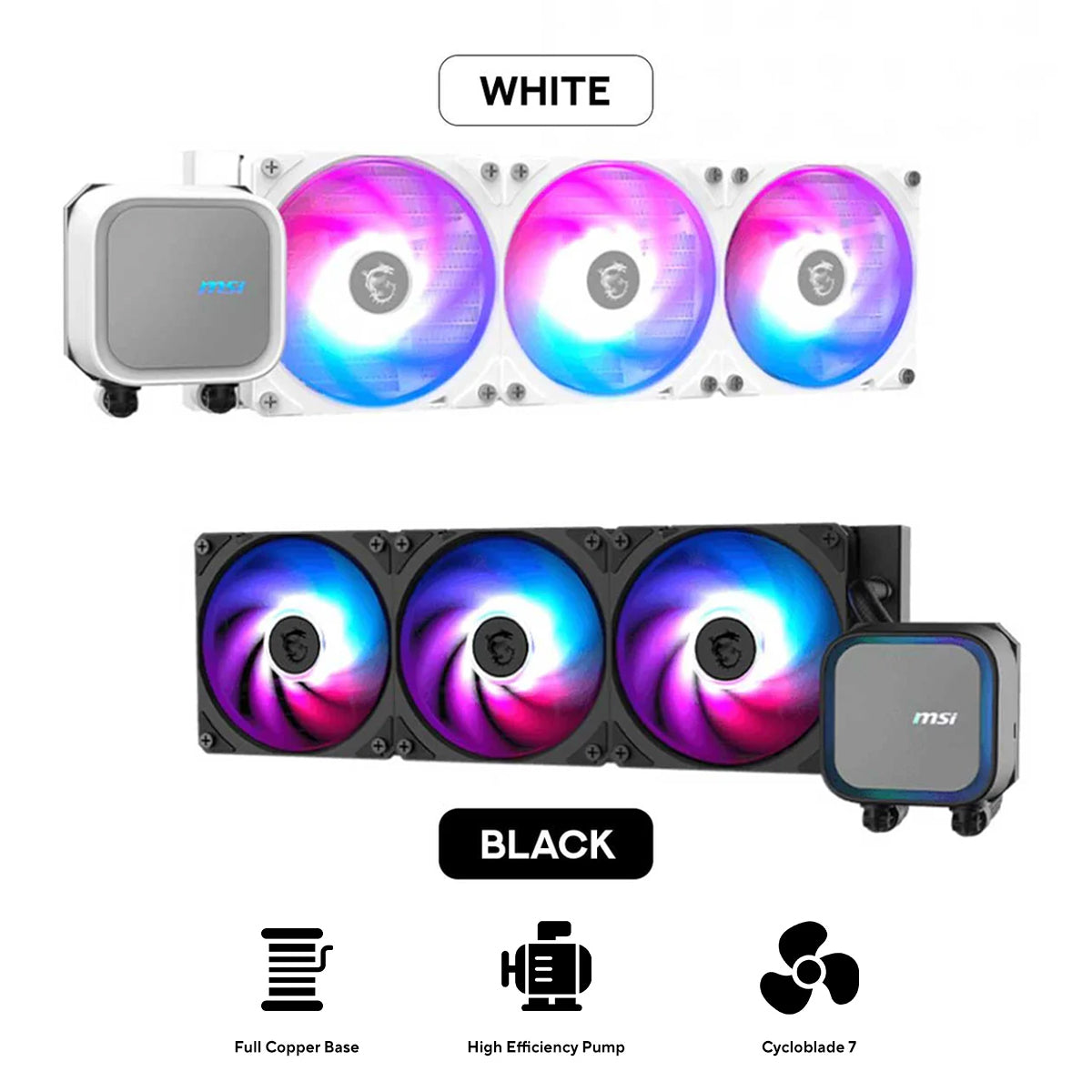 MSI MAG Coreliquid A13 360 RGB Liquid CPU Cooler (Black, White)