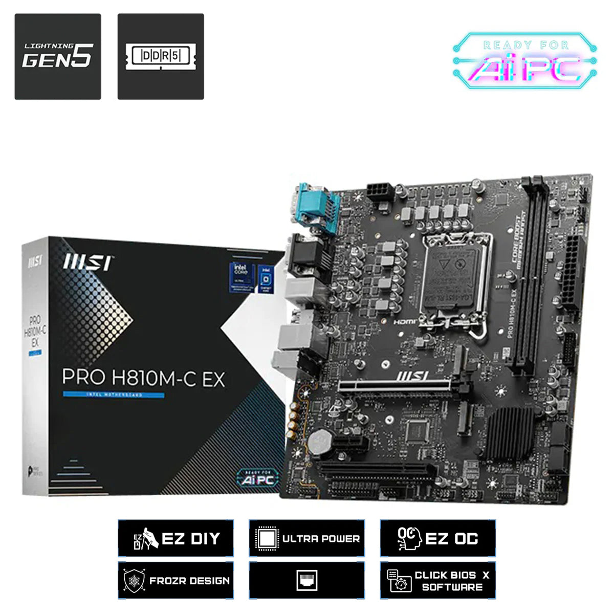 MSI Pro H810M-C EX DDR5 Intel Motherboard