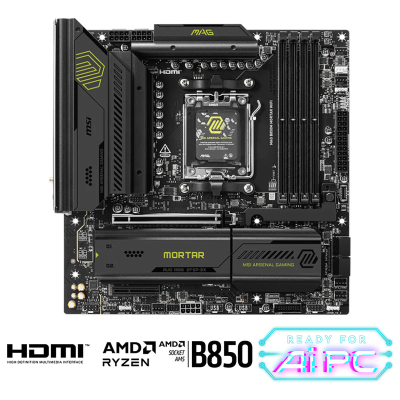 MSI MAG B850M Mortar WiFi DDR5 AM5 Motherboard