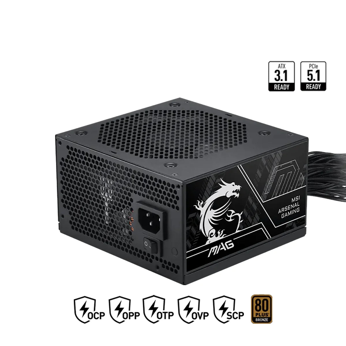 MSI MAG A750BN PCIE 5.0 III 750W 80+ Bronze Power Supply