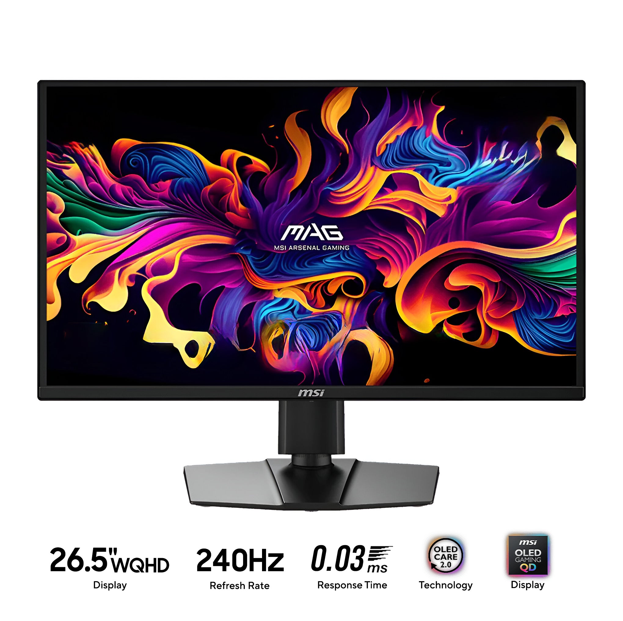 MSI MAG 272QP QD-OLED X24 26.5" WQHD (2560x1440) 240Hz 0.03ms GTG Adaptive-Sync Gaming Monitor with Tilt & Swivel Adjustment