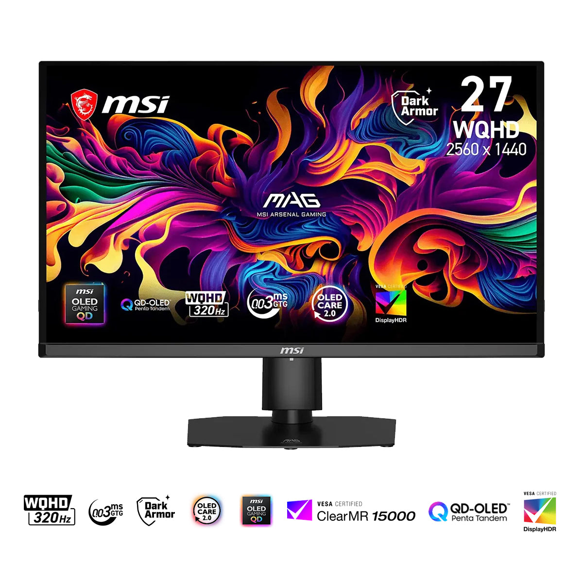 MSI MAG OLED 271QPX32 27" WQHD (2560x1440) 320Hz 0.03ms GTG QD-OLED Gaming Monitor