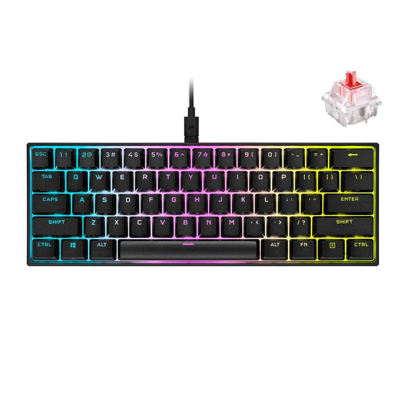 Corsair K65 RGB Mini 60% Mechanical Gaming Keyboard Cherry MX Red (Black)