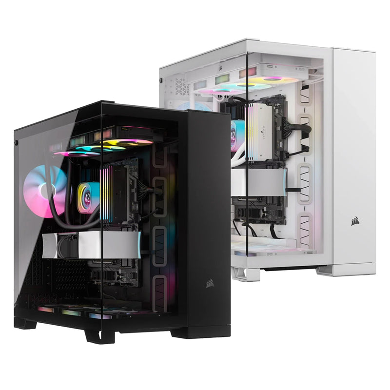 Corsair 6500X Tempered Glass ATX Mid-Tower Dual Chamber PC Case (Black, White)