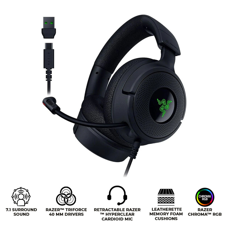 Razer Kraken V4 X Wired Gaming Headset (Black)