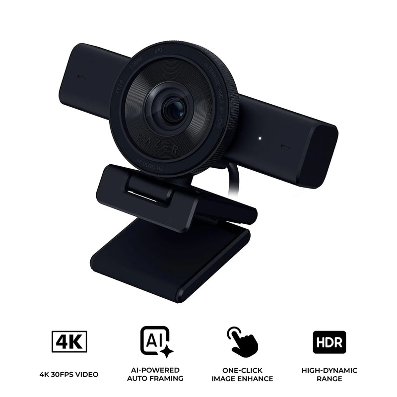 Razer Kiyo V2 4K 30 FPS AI Webcam for Creators (Black)