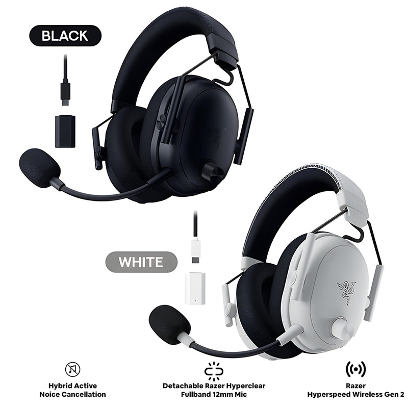 Razer Blackshark V3 Pro Wireless ANC eSports Gaming Headset with Ultra-Low Latency & THX Spatial Audio for PC/ Mac/ PlayStation/ Nintendo Switch/ Steam Deck/ Smartphone (Black, White)