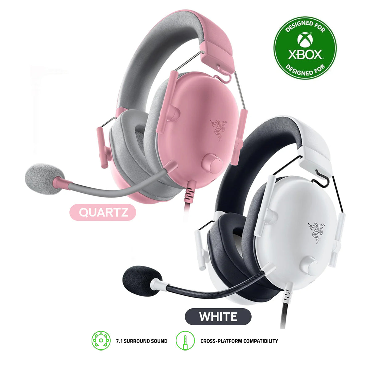 Razer BlackShark V2 X for Xbox - Wired Esports Headset (Quartz, White)