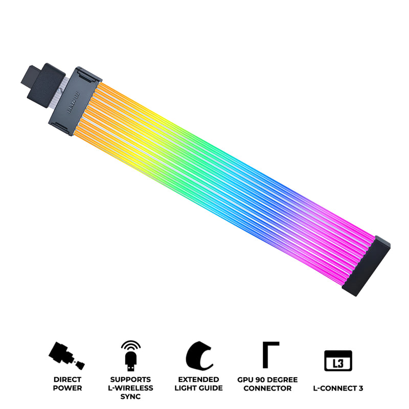 Lian Li Strimer Wireless 16-12 RGB 12 Light Guides 340mm Extension Cable (Black) (PW16-121W)