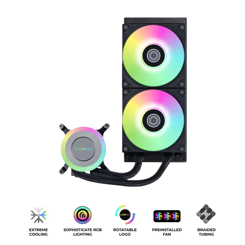 Lian Li Galahad II Lite 240mm RGB Fans Closed Loop AIO CPU Cooler (Black) (GA2L24RB)